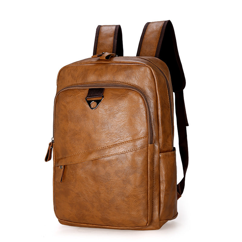 Korean Style Backpack Men's PU Leisure Travel