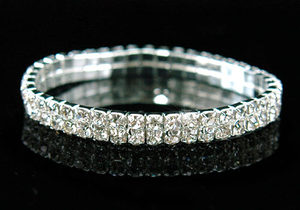 2 Row Wedding Fashion Crystal Rhinestone Bracelet XB902-0