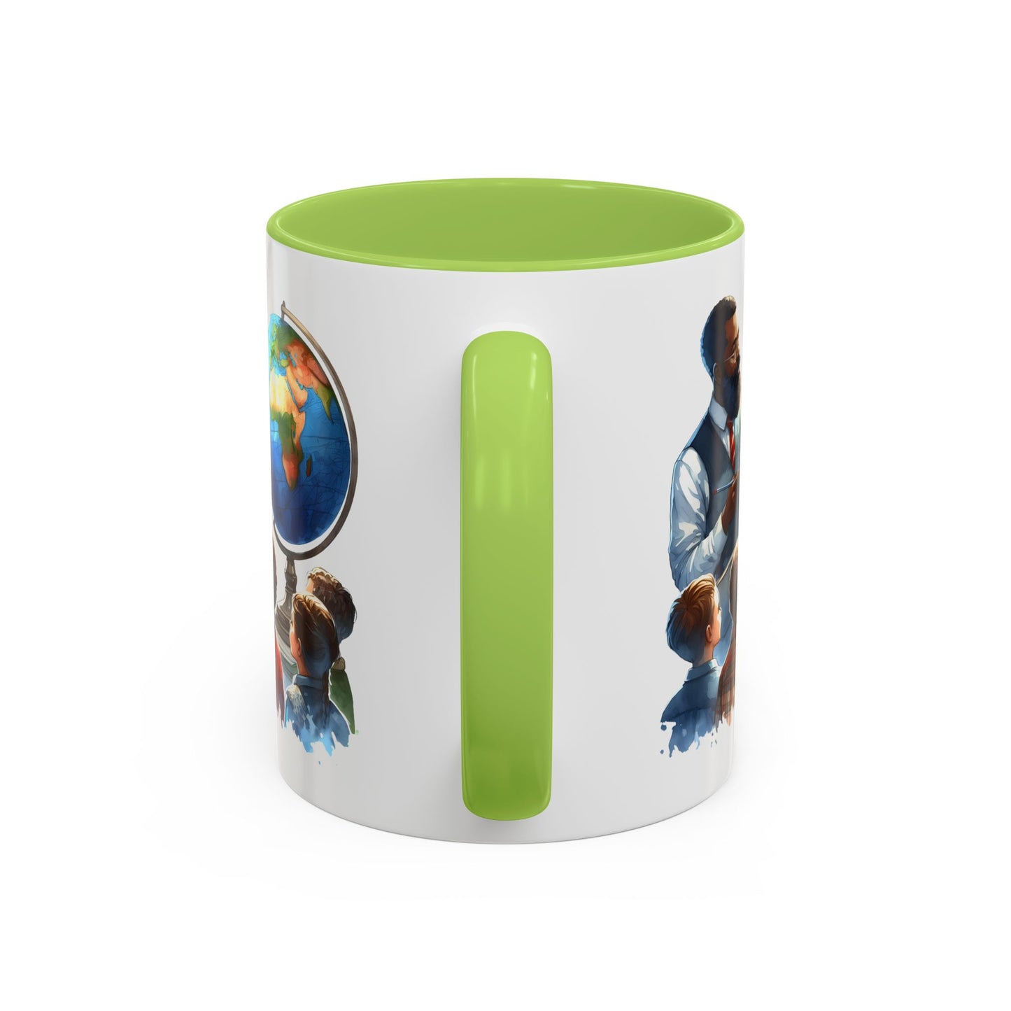 World Teacher Accent Coffee Mug - Inspiring Gift for Educators, Classroom Decor, Study Sessions, Teacher Appreciation, Travel Enthusiasts