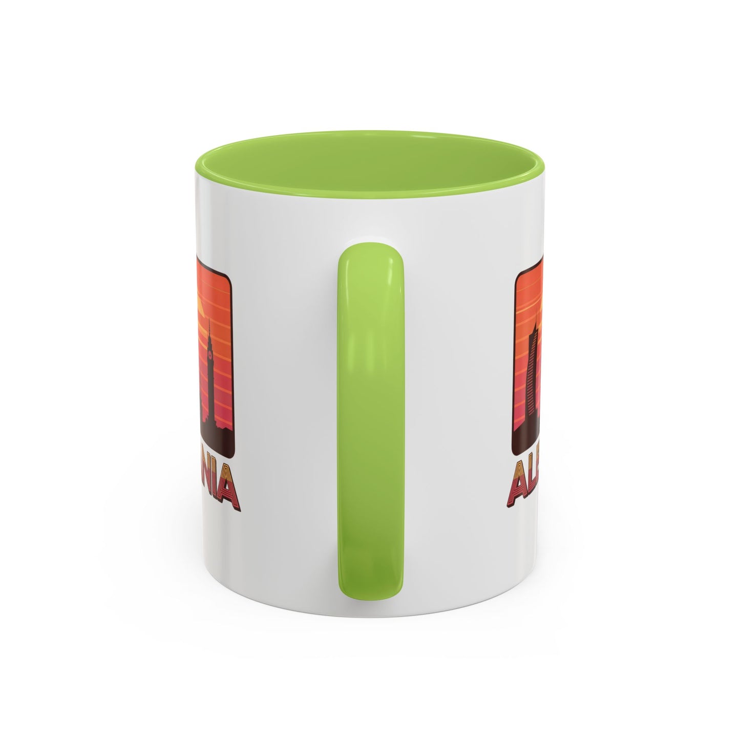 Albania Sunrise Accent Coffee Mug | Retro Travel Mug | Gift for Coffee Lovers | Unique Home Decor | Custom Souvenir for Albania Enthusiasts