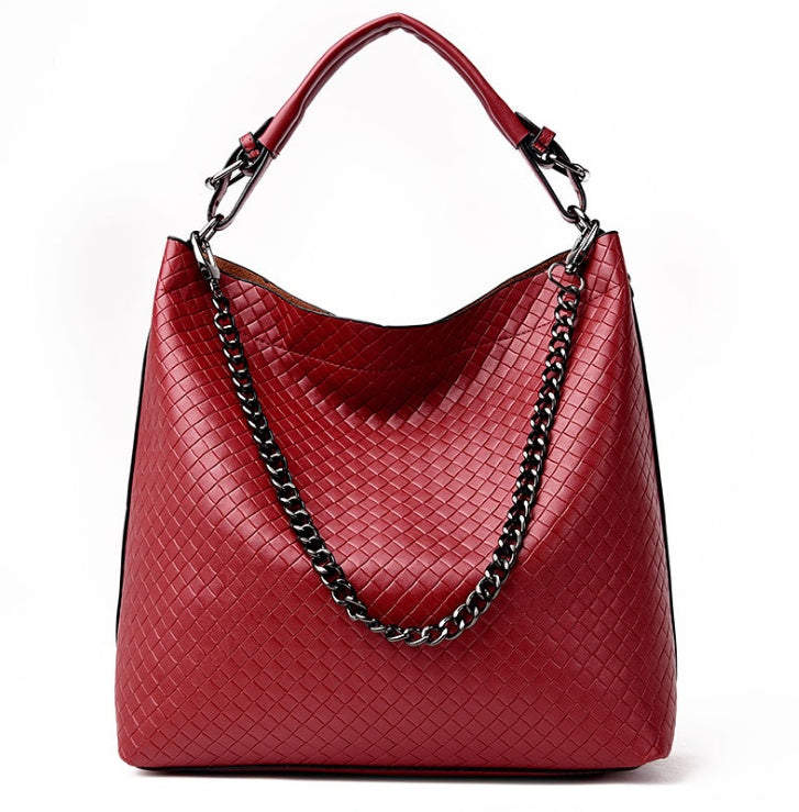 fashion women's bag winter new woven pattern handbag chain shoulder bag simple wild Messenger bag