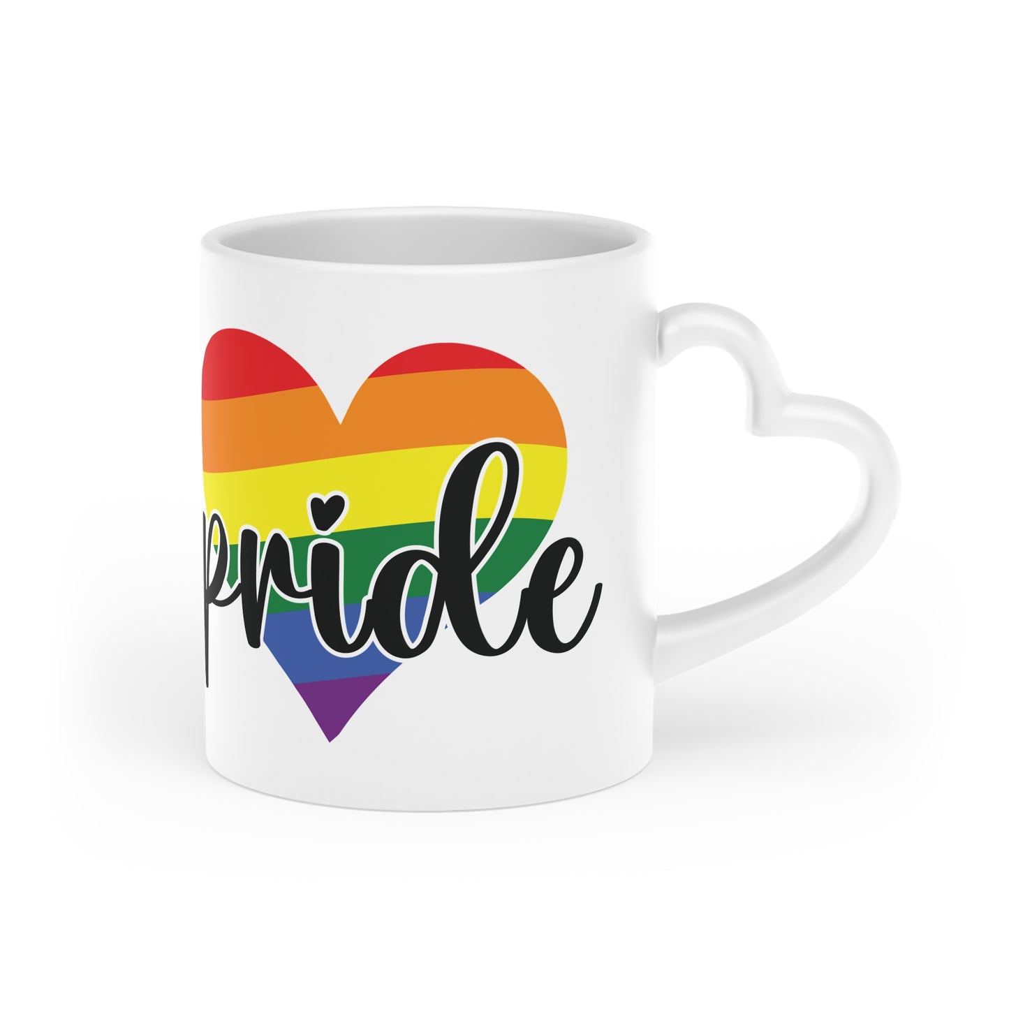 Heart-Shaped Pride Mug - Celebrate Love and Inclusivity