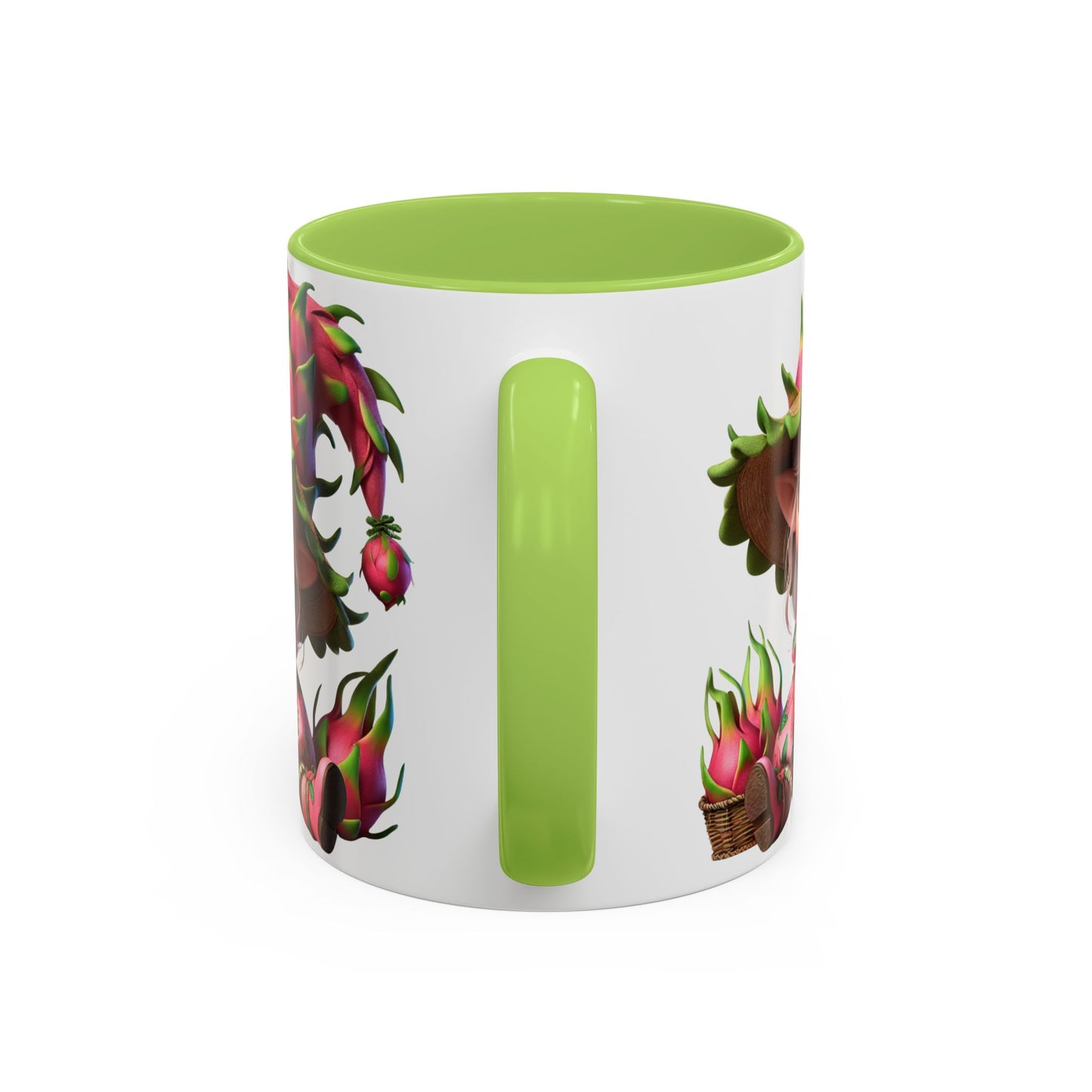 Whimsical Dragon Fruit Character Coffee Mug - Perfect for Plant Lovers & Fantasy Fans