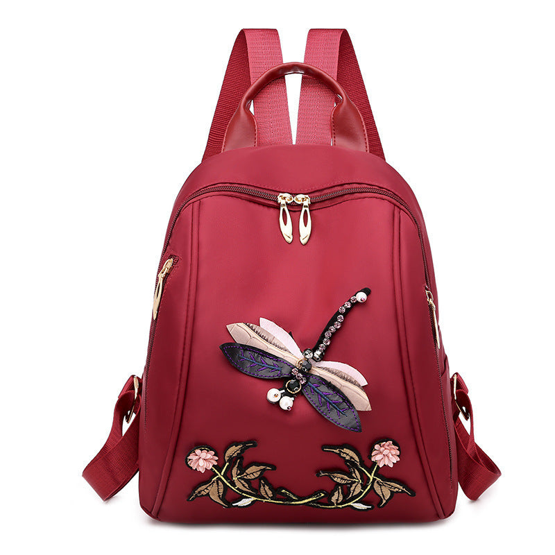 New Retro Chinese Style Embroidered Women'S Backpack, Oxford Cloth Multi-Purpose Fashion Casual Women'S Bag