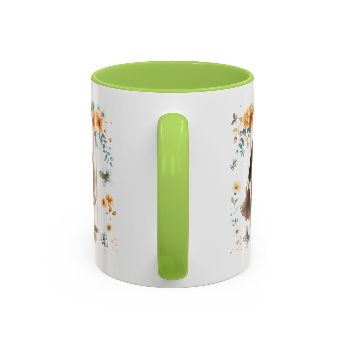 Whimsical Floral Swing Accent Coffee Mug, Cute Gift for Tea Lovers, Cozy Home Decor, Ideal for Birthdays, Mother’s Day, Girlfriend Gift