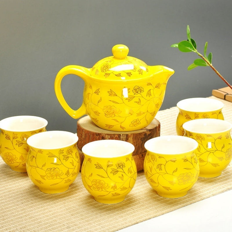 Blue and white porcelain double cup tea set