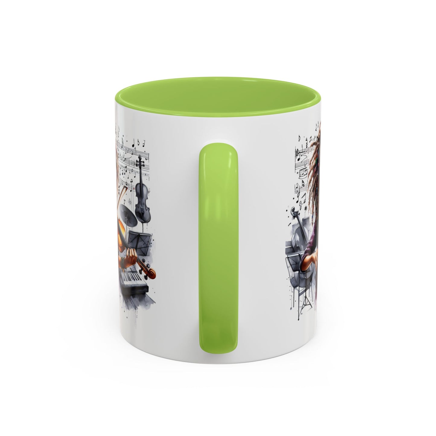 Musical Accent Coffee Mug, Music Lover Gift, Black and White Mug, Jazz Theme Mug, Artist Appreciation