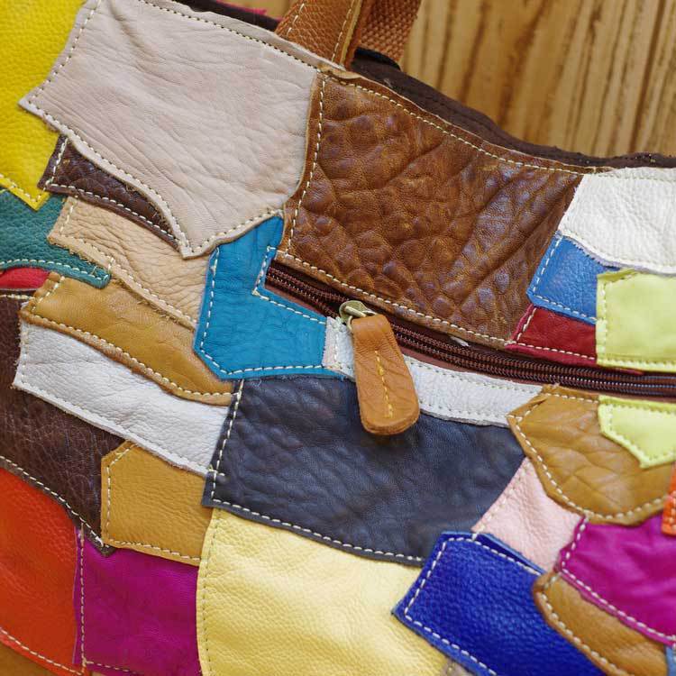 Hand stitched leather big bag