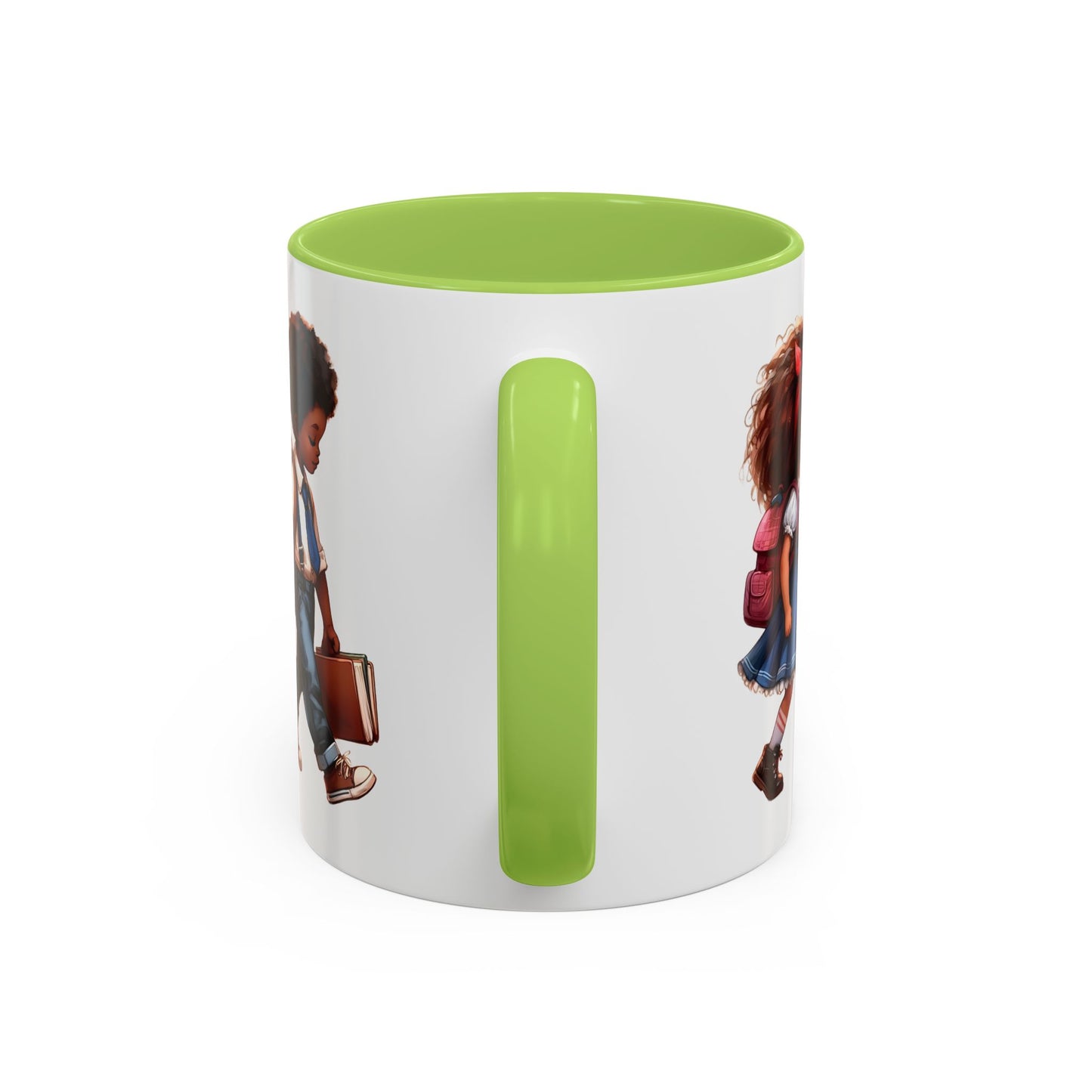 Cute Kids Walking Accent Coffee Mug | Back to School, Teacher Gift, Children's Art, Personalized Tea Cup, Unique Gift Idea
