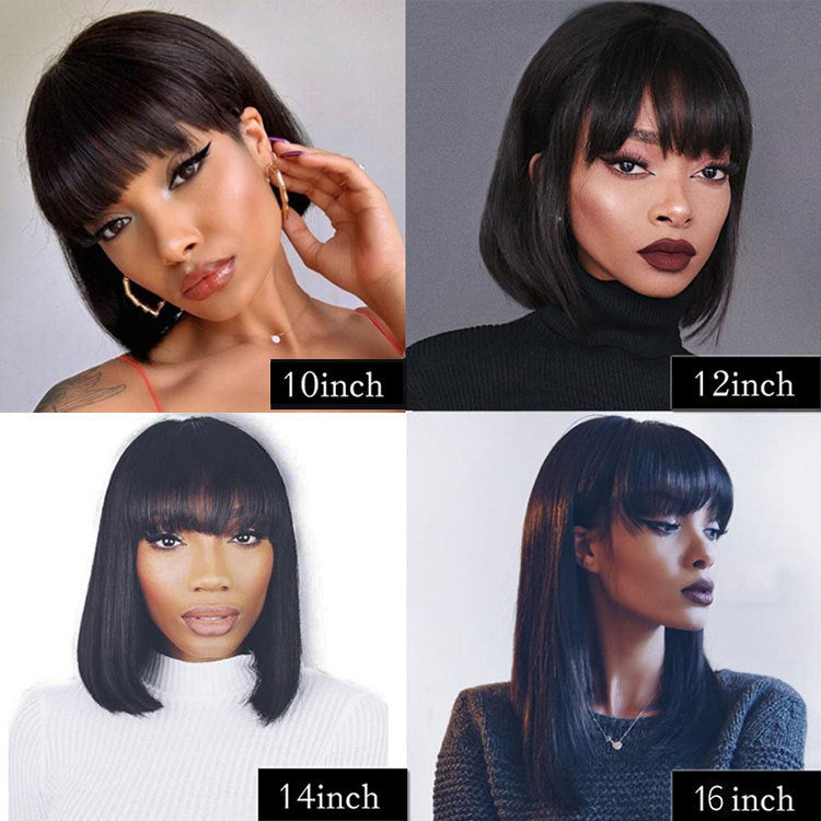 Human Hair Bob Wig Headgear Woven Top Heart Is Natural And Realistic Store Hive UNIjuntos