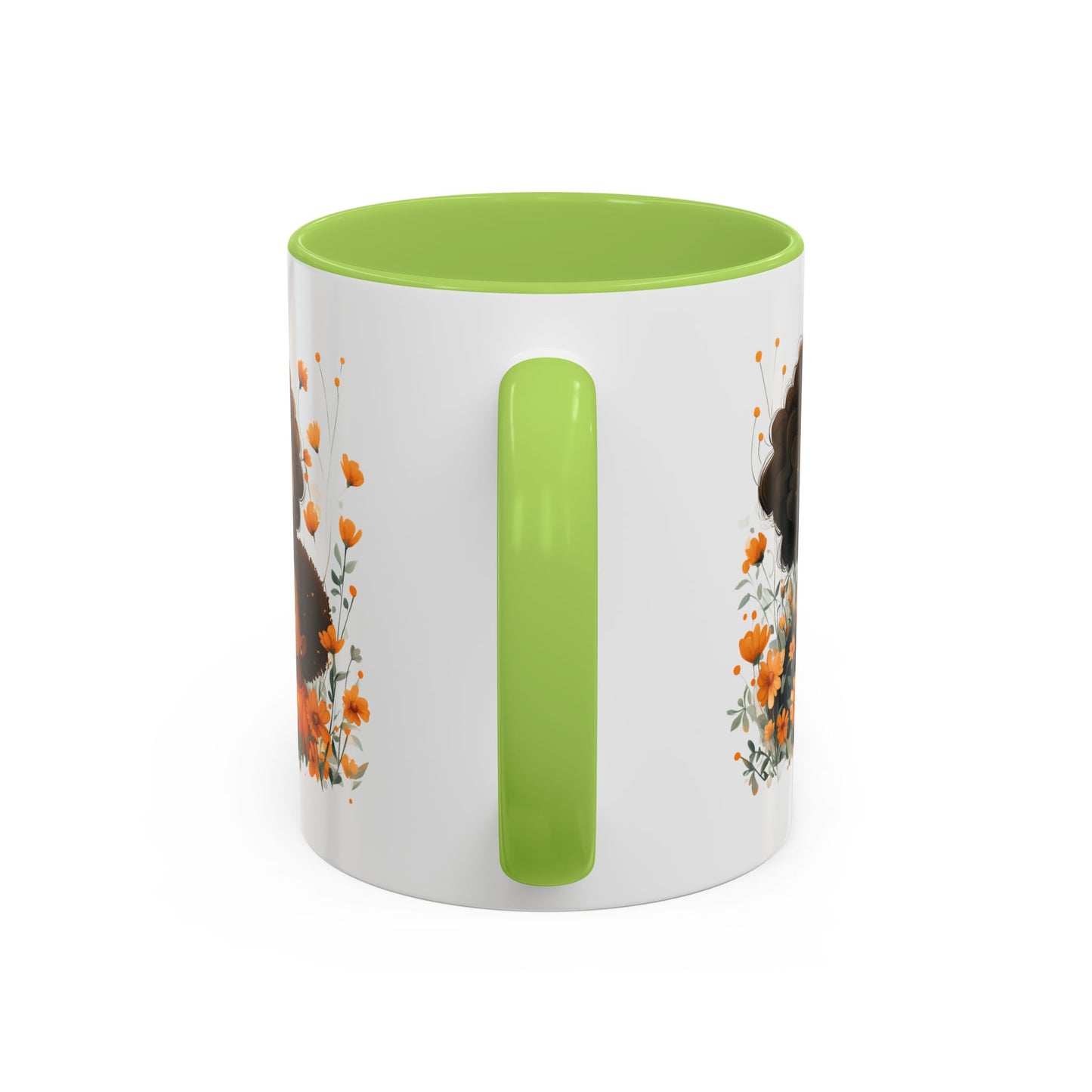 Mom & Child Floral Accent Coffee Mug, Cute Gift for Mother's Day, Spring Decoration, Warm Keepsake, Floral Artwork Mug