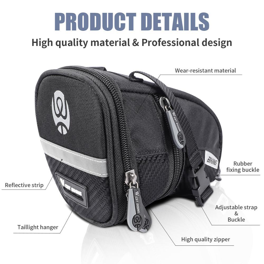 Bicycle Reflective Tail Bag Saddle Bag Back Seat Bag