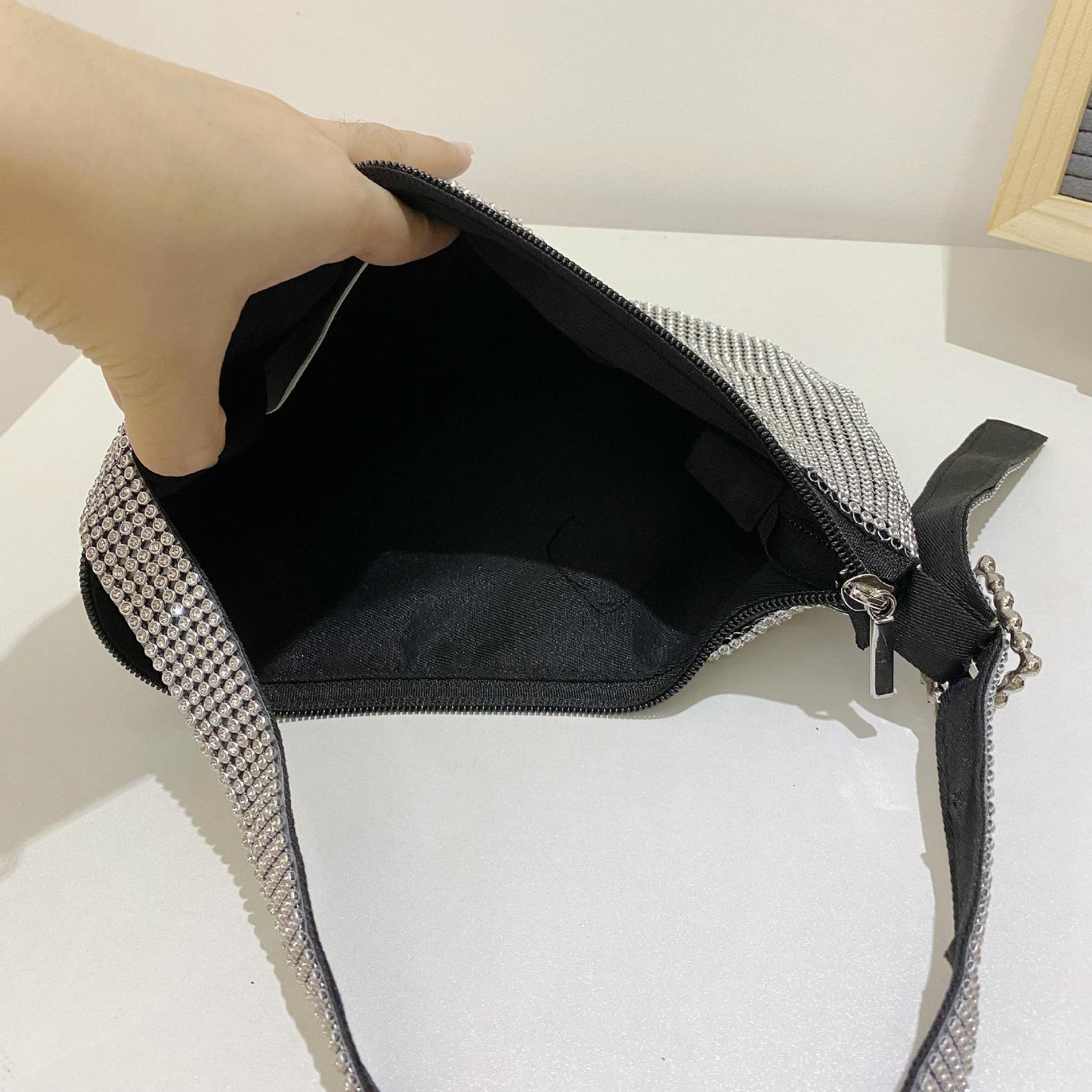 New Dinner Bag With Diamonds Hand Knotted Rhinestones