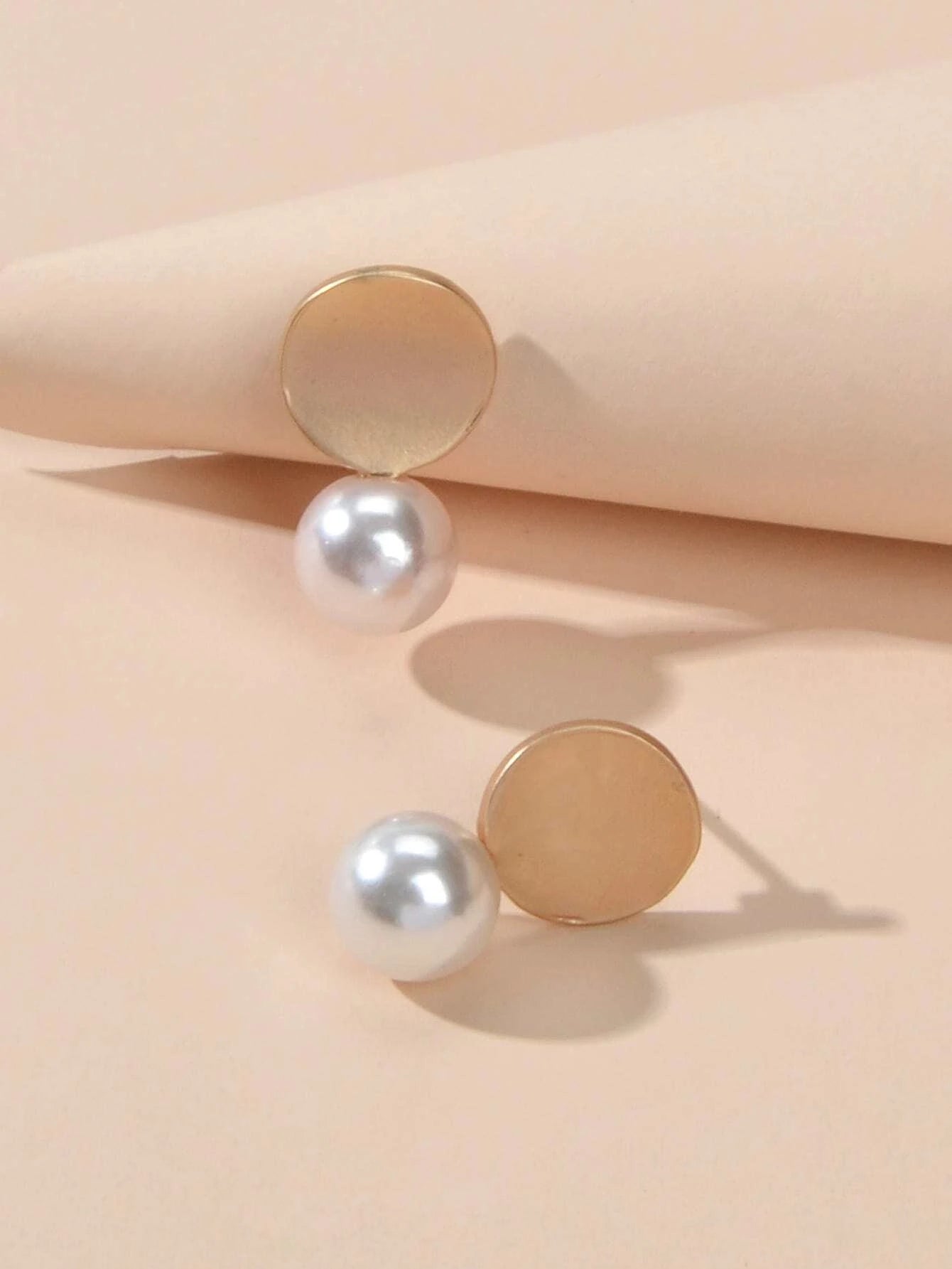 Perfect Wedding Engagement Jewellery set Star Charm Necklace Pearl Stud Earrings-4