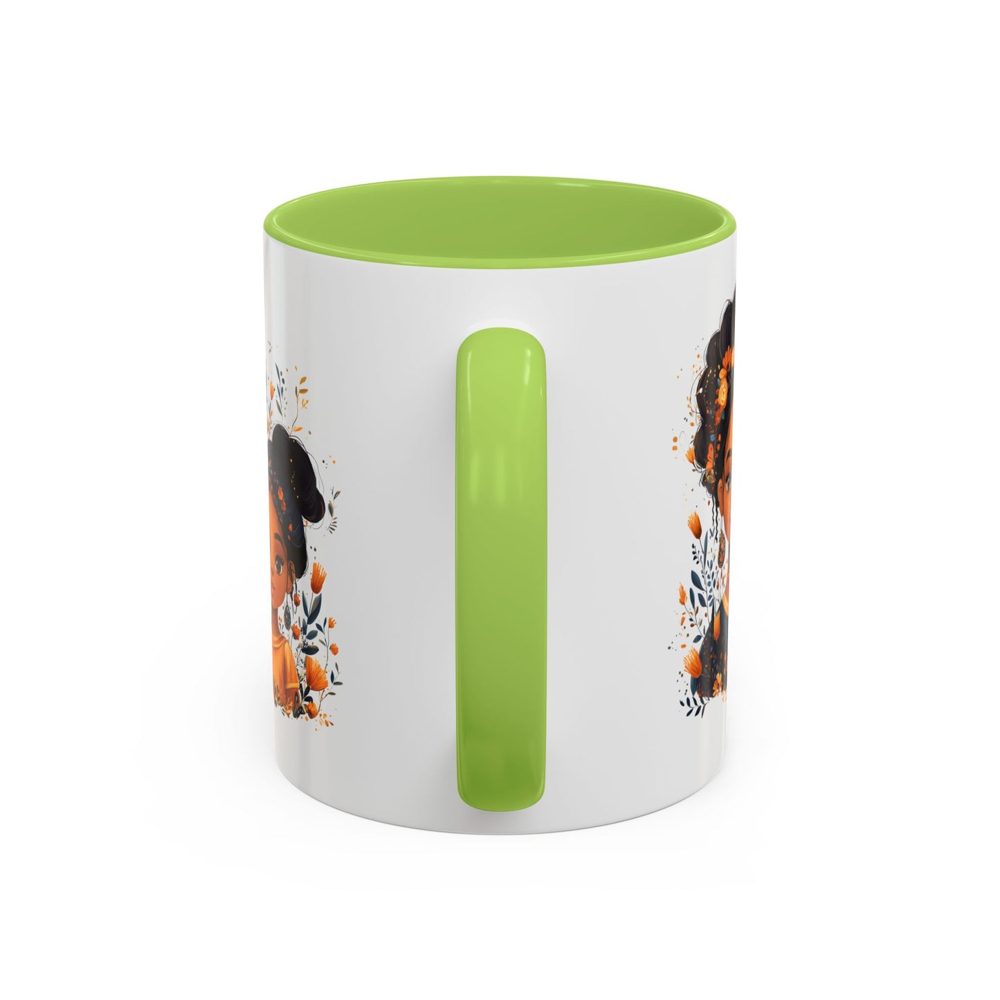 Cute Floral Accent Mug for Coffee Lovers, Gift for Moms, Family Bonding, Fall Decor, Unique Tea Mug