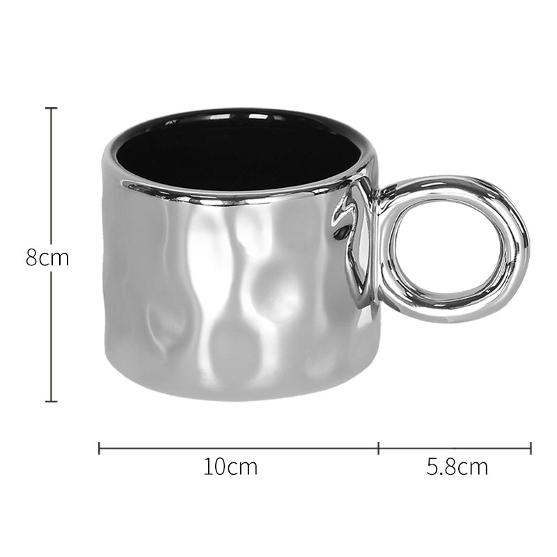 Ins Silver Electroplated Ceramic Mug Lovers' High Face Value