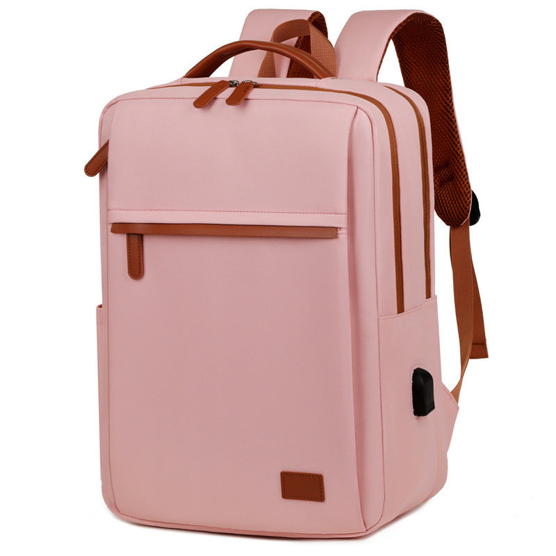 Large Capacity Solid Color Oxford Cloth Backpack