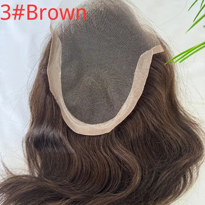 Nchancelier-Perruques en dentelle avec PU pour hommes, toupet 100% cheveux humains indiens, taille de base 8x6 pouces, cheveux noirs naturels Hive JFA & TA Store