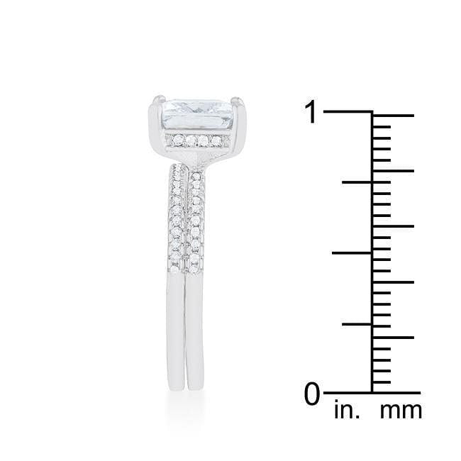 Princess Solitaire Wedding Set Ring-3