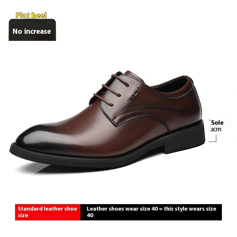 Business Formal Wear Genuine Leather Breathable Increased Men's Shoes
