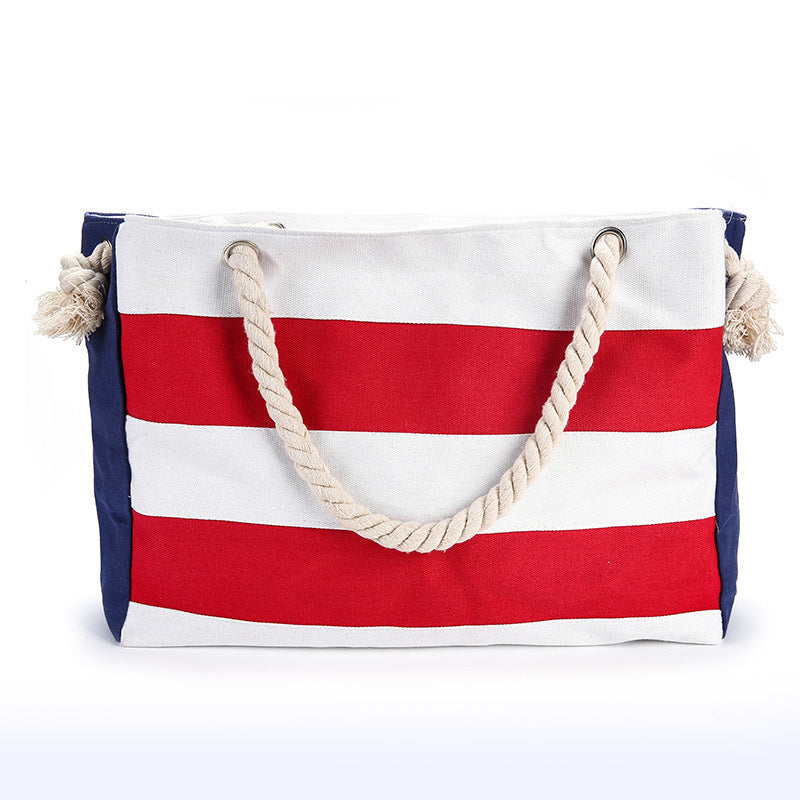 Creative Hemp Rope Striped Bag Casual Fashion Color Matching