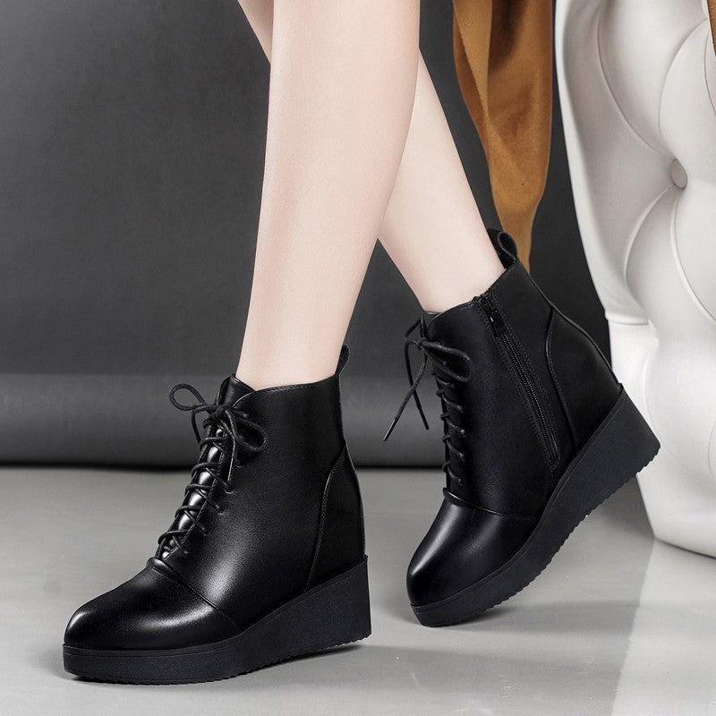 Martin Boots Lace-up Wedge Platform