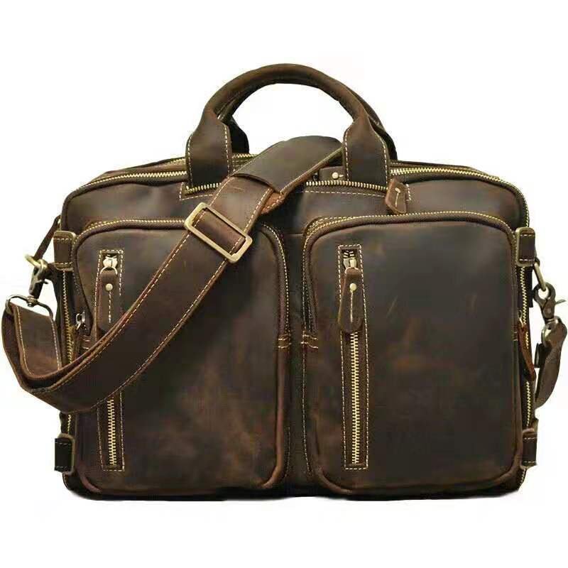 Men's Genuine Leather Hand-held One Shoulder Messenger Bag