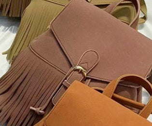 Frosted Women's Tassel Backpack Bundle Mouth Solid Color