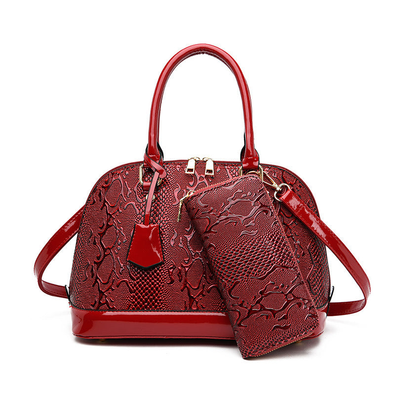 Three-piece Handbag Set Embossed Shoulder