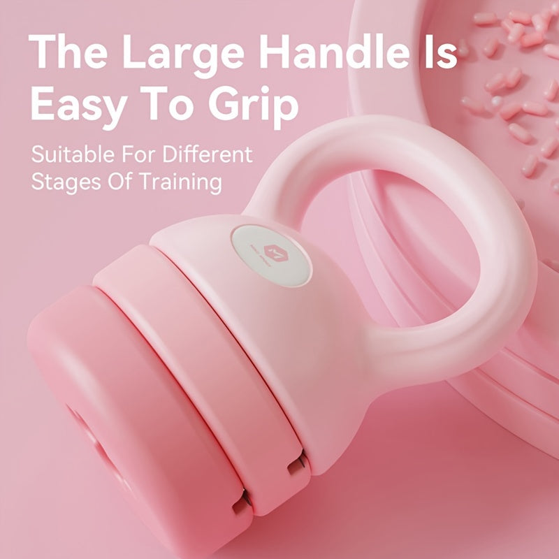 Adjustable Weight Kettlebell - 12lb Versatile Fitness Essential(Pink)-2