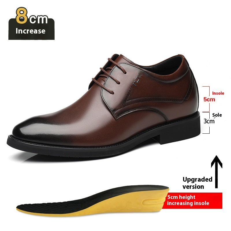 Business Formal Wear Genuine Leather Breathable Increased Men's Shoes