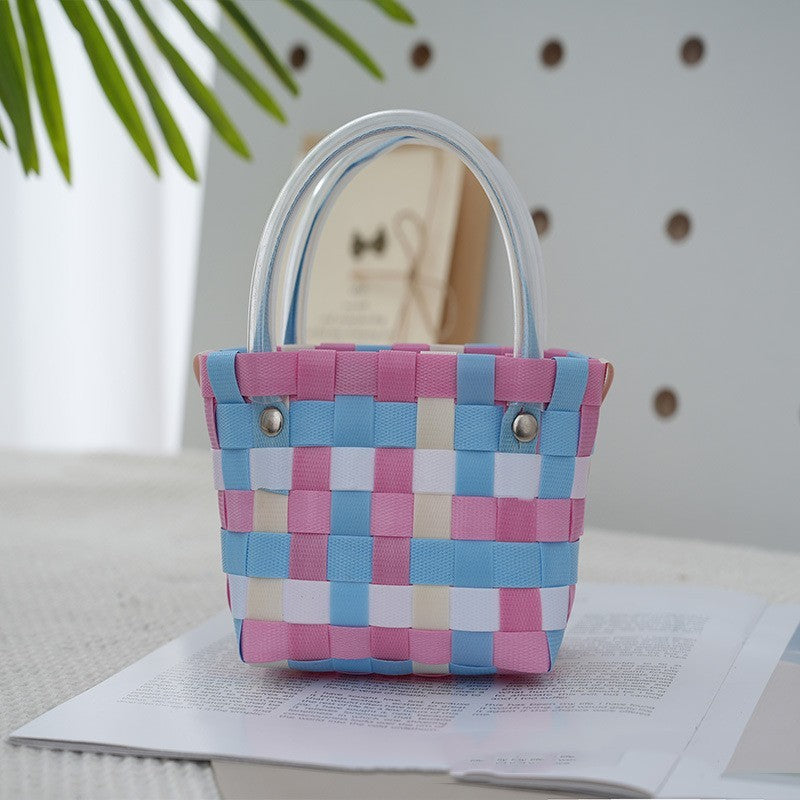 Ins Style Portable Small Square Bag Woven