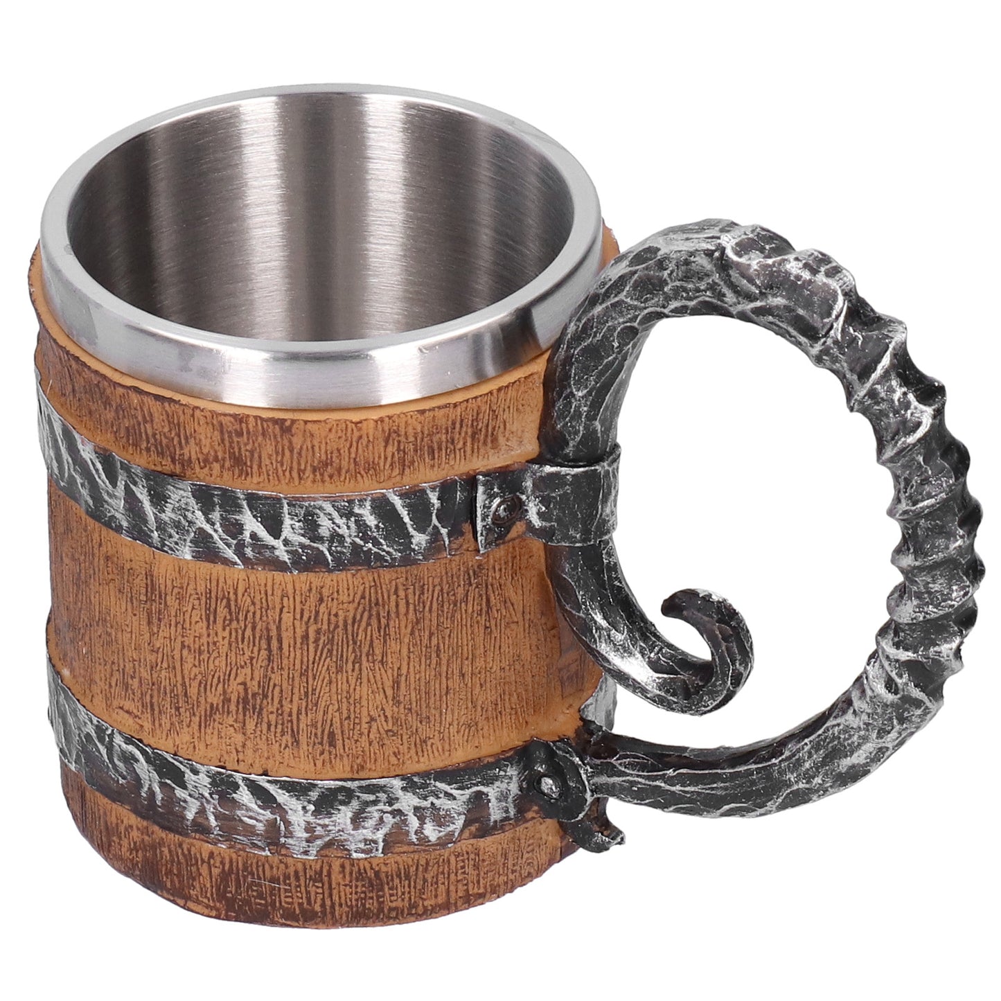 Resin Drinking Mug Oak Barrel Personalized Viking Vintage Stainless Steel HandMade Cup