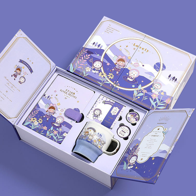 This Set Gift Box Cute Girl Heart Luxury Handbook Cartoon