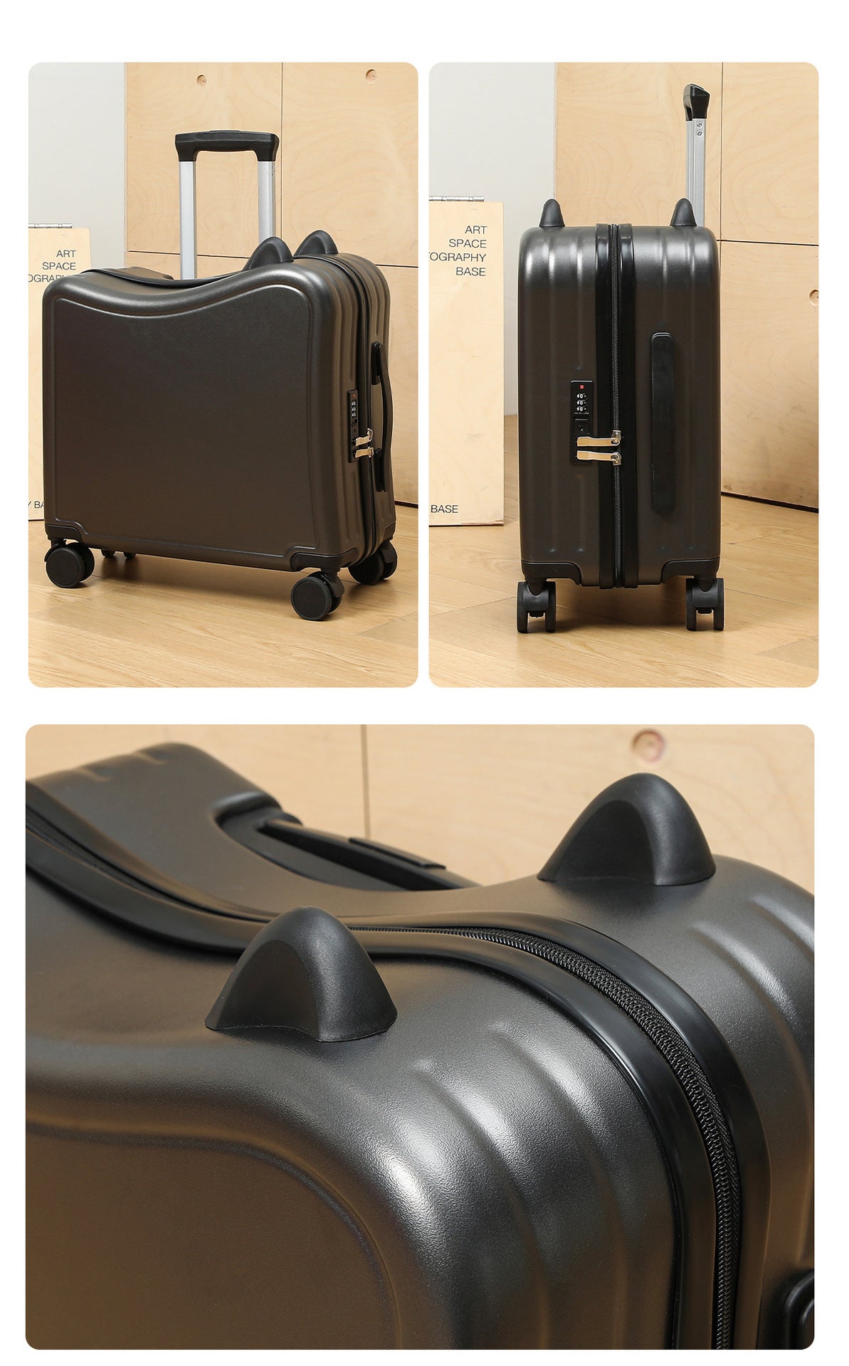 Children's Luggage Riding Trolley Case Mute Universal Wheel Boarding Bag Store Hive UNIjuntos