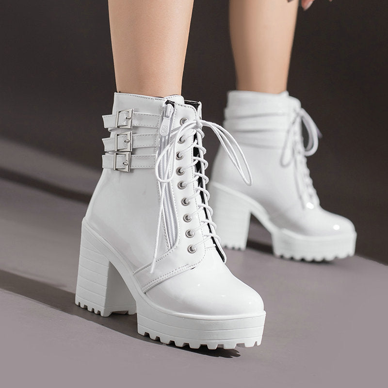 Women's Autumn And Winter Thick Heeled Short Boots Store Hive UNIjuntos