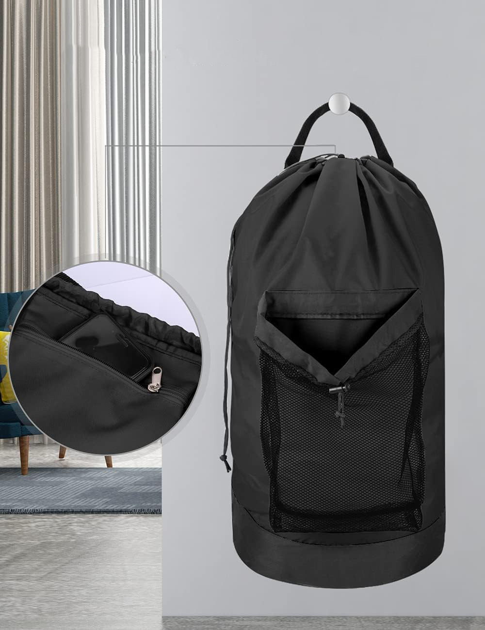 Sand-free Waterproof Oxford Cloth Drawstring Large Capacity Foldable Double-shoulder Travel Laundry Carrier JFA UNIjuntos Entreprise