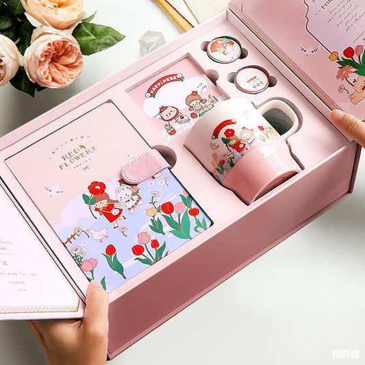 This Set Gift Box Cute Girl Heart Luxury Handbook Cartoon