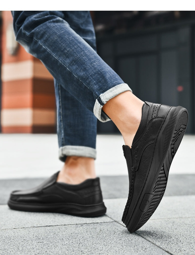 First Layer Cowhide Leisure Gommino Shoes