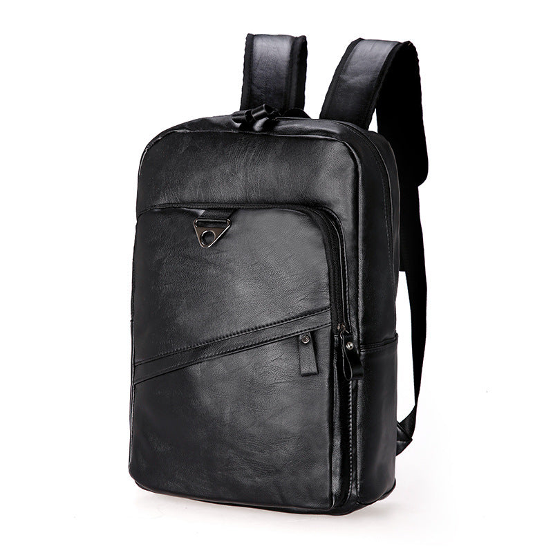Korean Style Backpack Men's PU Leisure Travel
