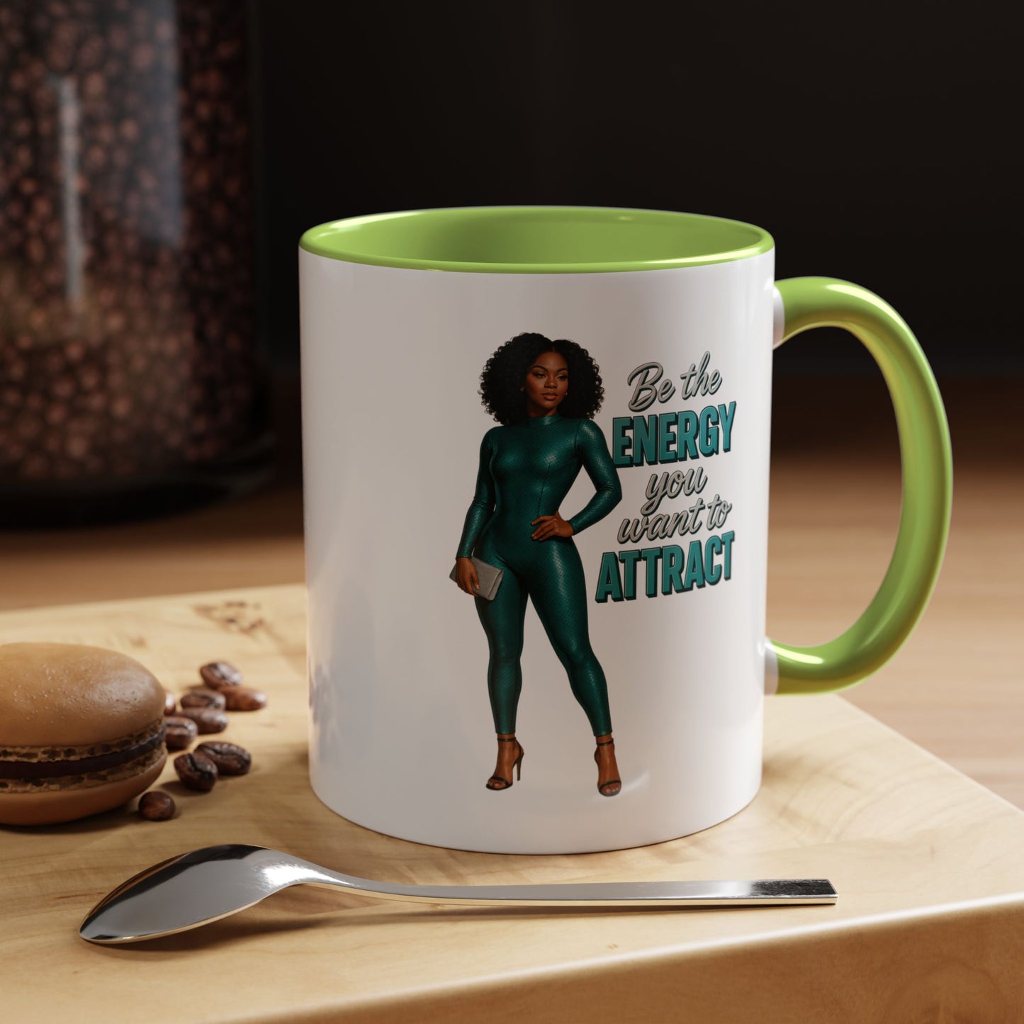 Empowering Accent Coffee Mug - Ideal Gift for Motivators, Inspirational Decor, Self-Care Mug, Energy Attraction Mug