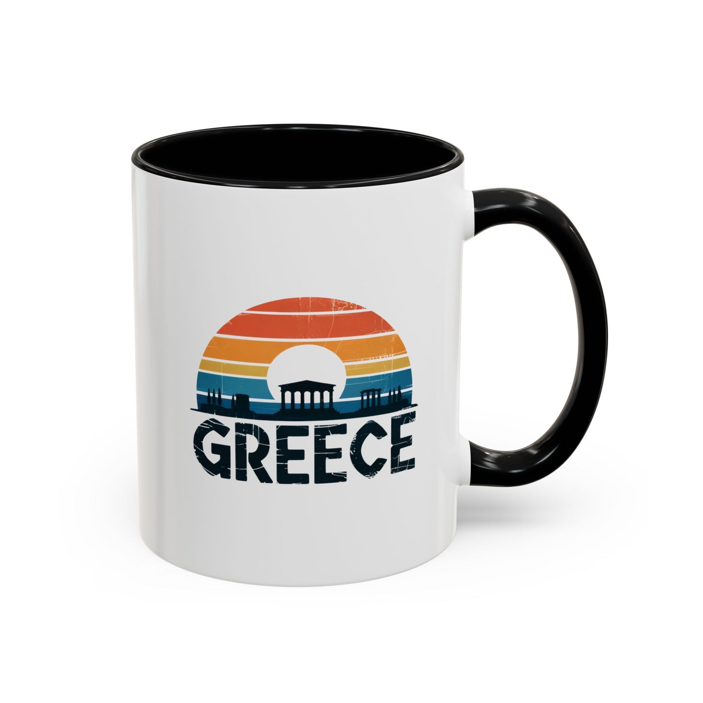Greece Sunset Accent Coffee Mug - Perfect for Travel Lovers, Gifts for Her, Cozy Mornings, Summer Vibes, Greek Decor