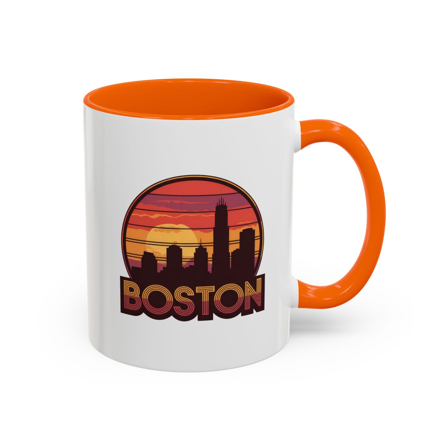 Boston Sunset Accent Coffee Mug, Unique Gift for Boston Lovers, Travel Souvenir, Home Decor, Coffee Lover's Gift, 11oz 15oz Options