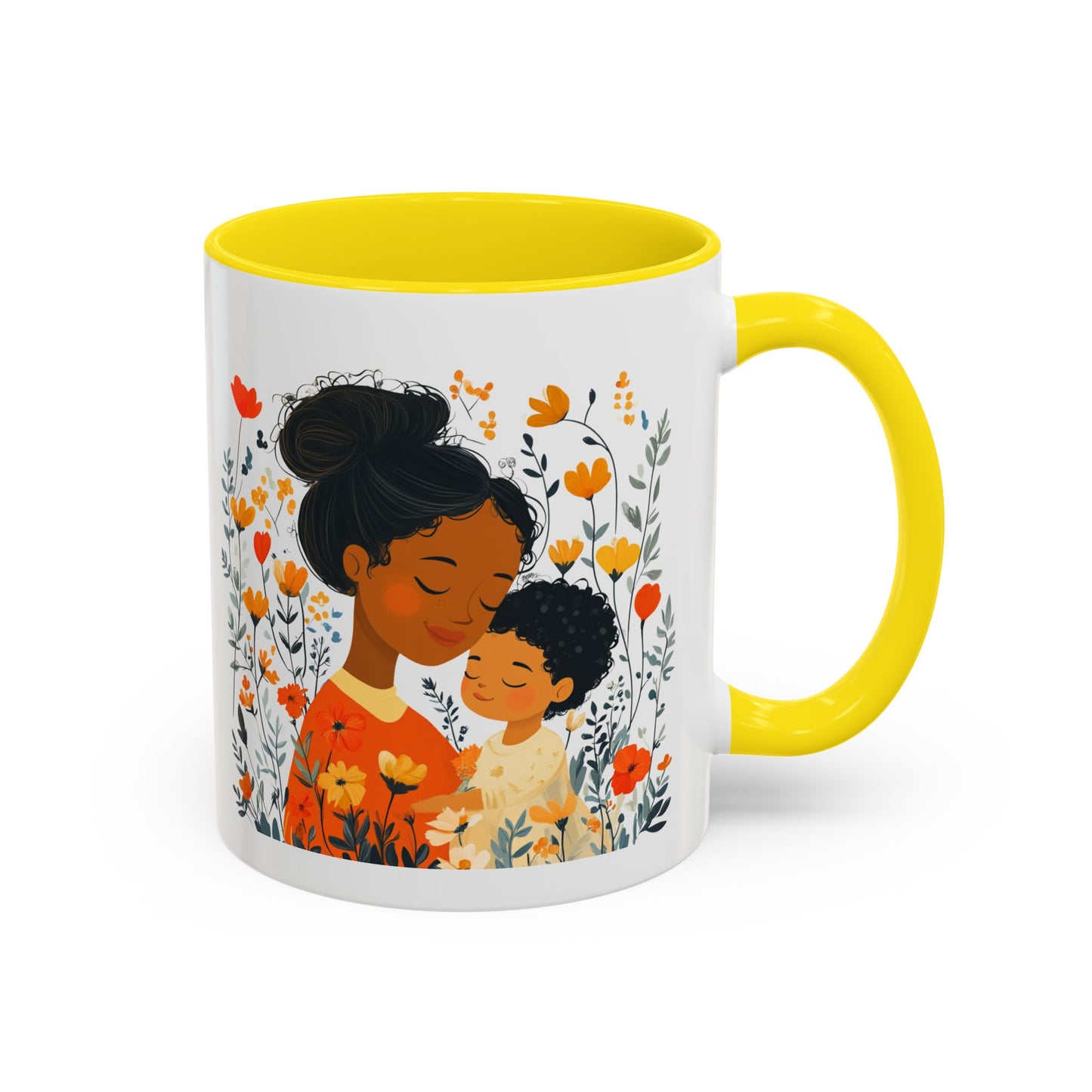 Floral Mama & Child Coffee Mug - Perfect for Mother's Day, Gift for Mom, Family Time, Cute Drinkware, Wellness, Friendship