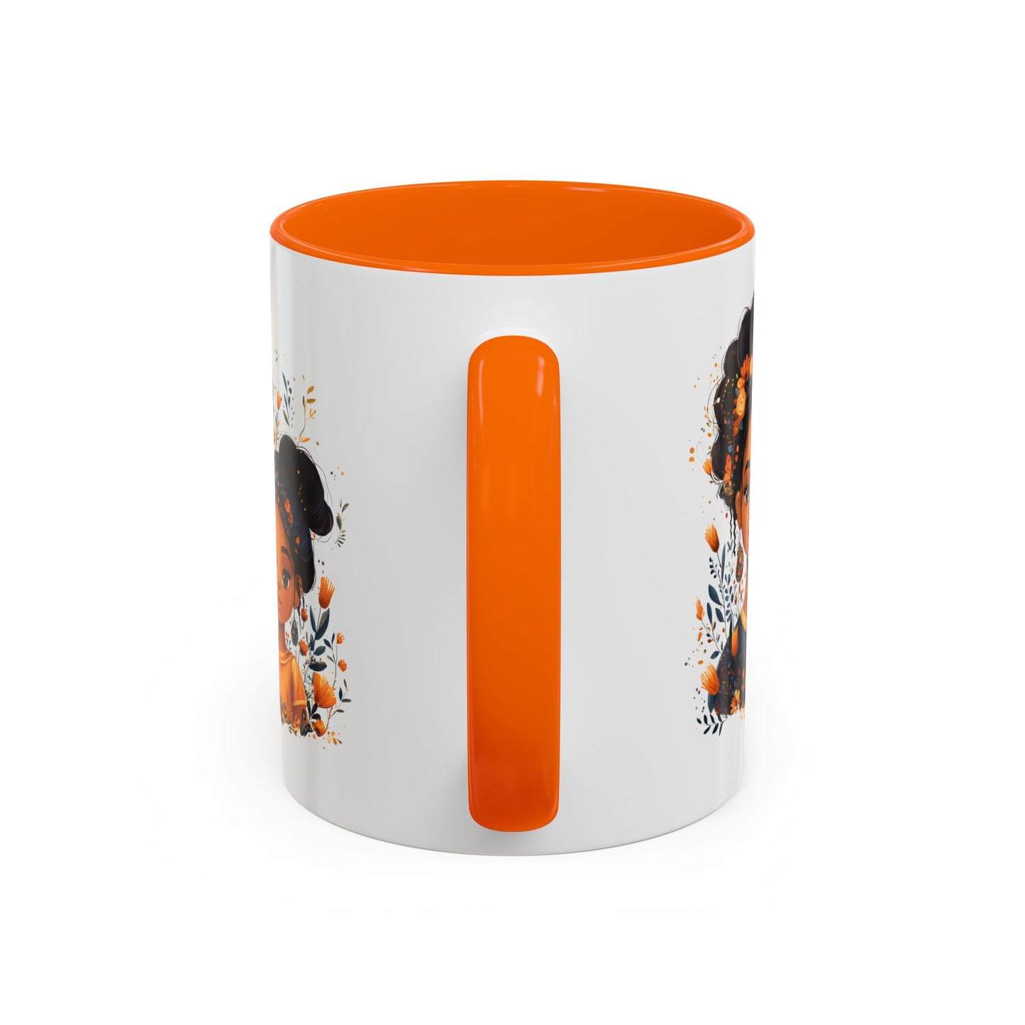 Cute Floral Accent Mug for Coffee Lovers, Gift for Moms, Family Bonding, Fall Decor, Unique Tea Mug