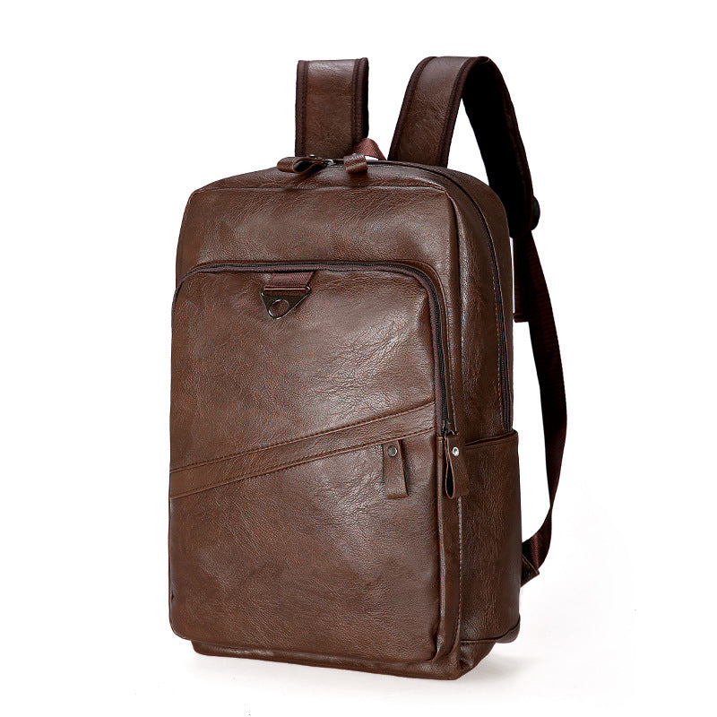 Korean Style Backpack Men's PU Leisure Travel