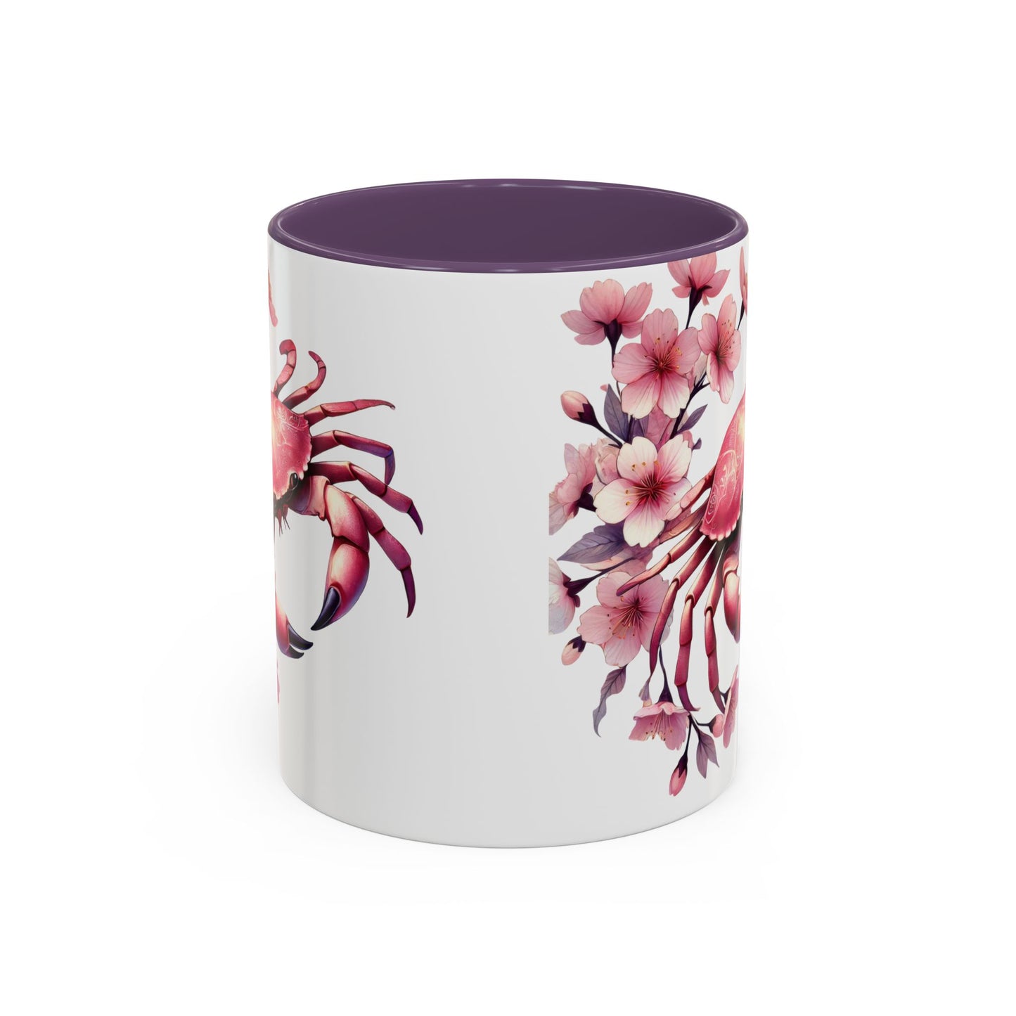 Artistic Crab & Cherry Blossom Mug - 11 & 15oz Accent Coffee Cup