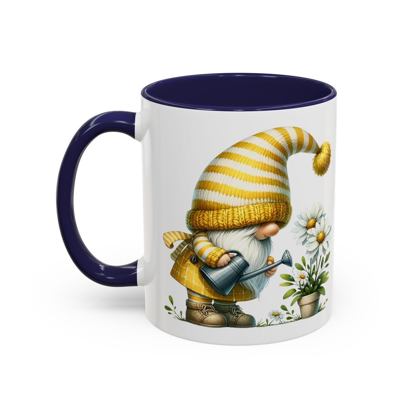 Charming Gnome Accent Coffee Mug, Cute Nature Decor, Garden Lover Gift, Springtime Coffee Cup, Whimsical Kitchenware