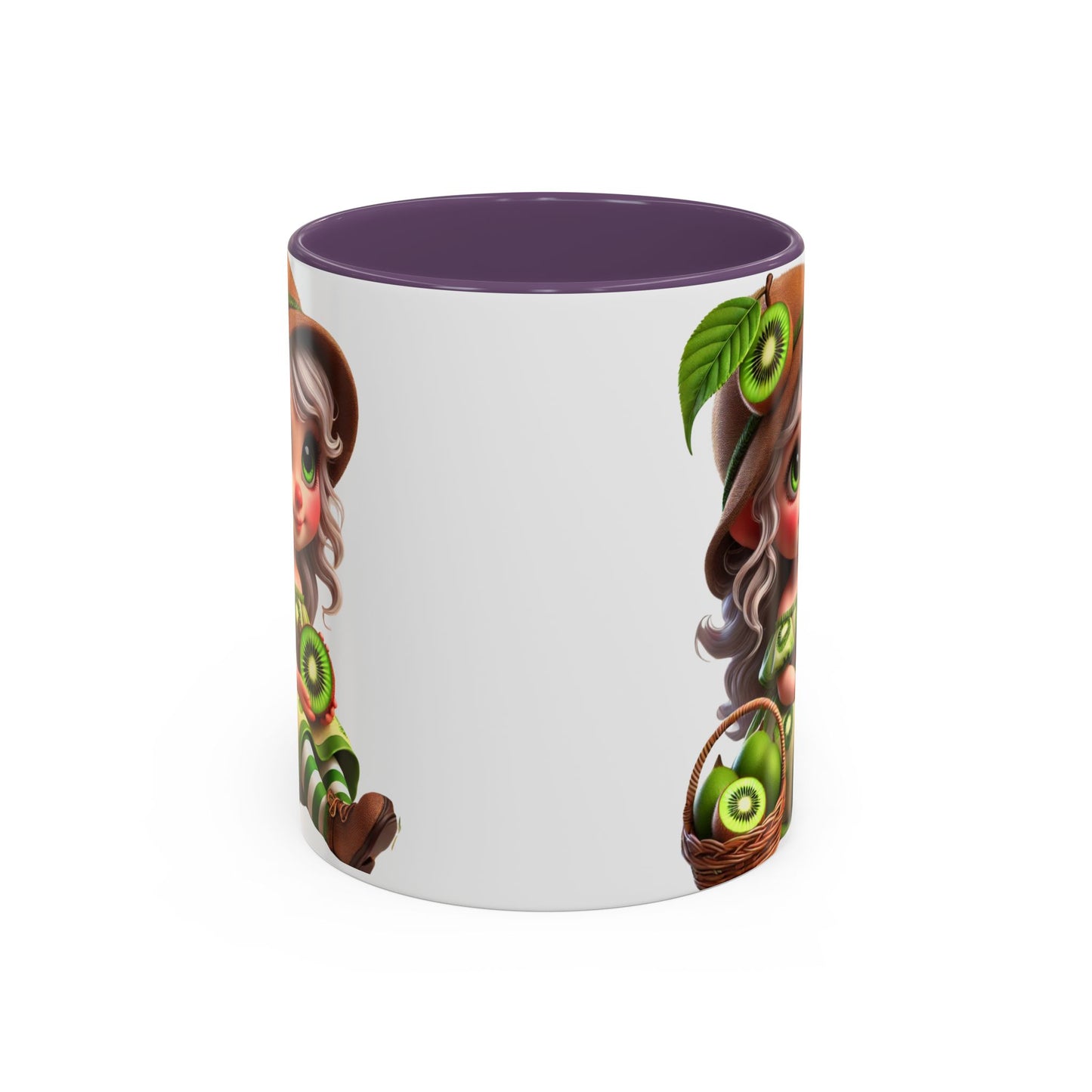 Whimsical Kiwi Accent Coffee Mug - Adorable Greenery Design for Nature Lovers