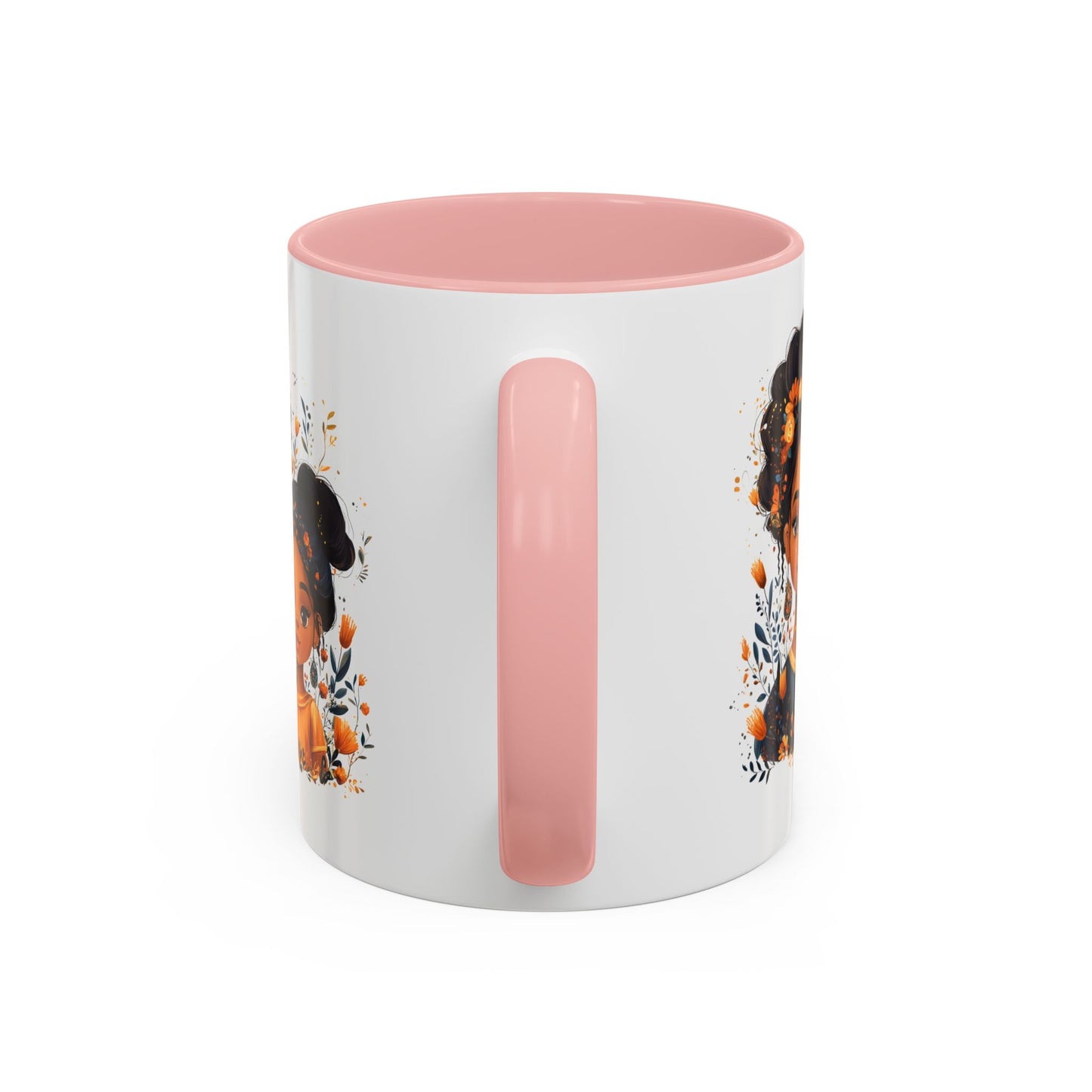 Cute Floral Accent Mug for Coffee Lovers, Gift for Moms, Family Bonding, Fall Decor, Unique Tea Mug